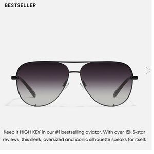 Quay High Key Aviator Women’s Sunglasses